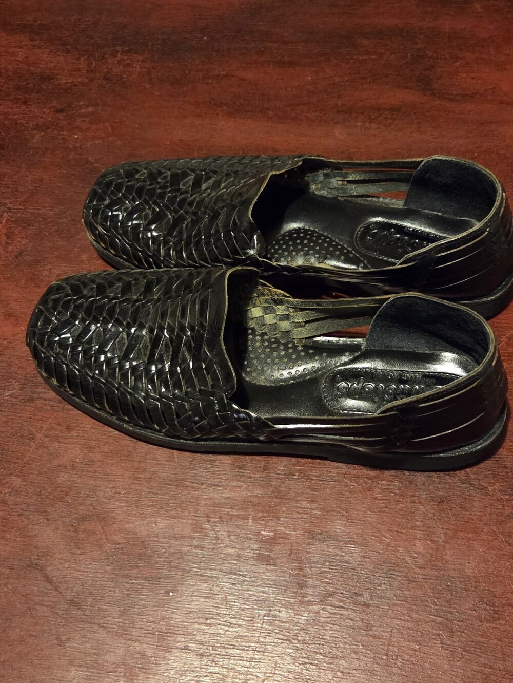 SUNSTEPS Hand Woven Weaved Huarache Leather Sandals Loafers Men Size 10 Brown